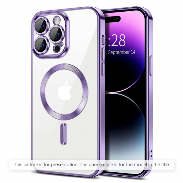 Husa MagSafe pentru Apple iPhone 17 Air, Techsuit, Luxury Crystal, Mov Deschis