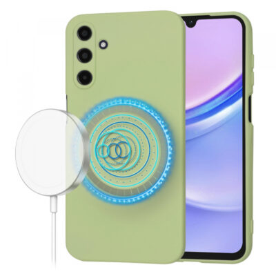 Husa MagSafe pentru Samsung Galaxy A15 A155, Techsuit, SoftFlex, Matcha