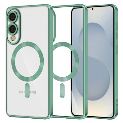 Husa MagSafe pentru Samsung Galaxy S25 Edge S937, Techsuit, Luxury Crystal, Verde Deschis