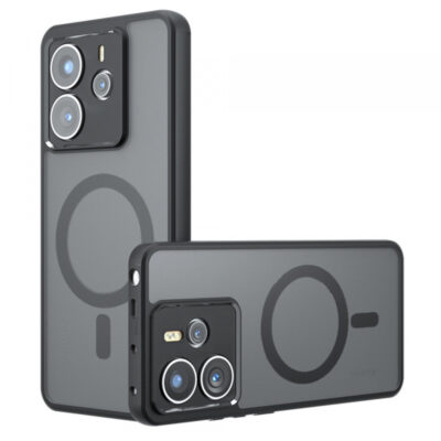 Husa MagSafe pentru Xiaomi Redmi Note 14 4G (Standard), Techsuit, PureFrost, Neagra Satinata