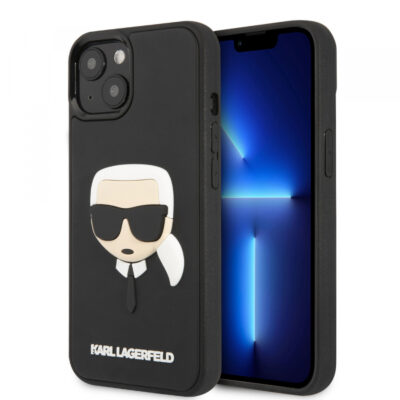 Husa pentru Apple iPhone 14 Plus, Karl Lagerfeld, 3D Rubber Karl’s Head, Neagra