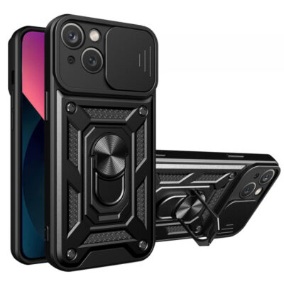 Husa pentru Apple iPhone 14, Techsuit, CamShield, Neagra