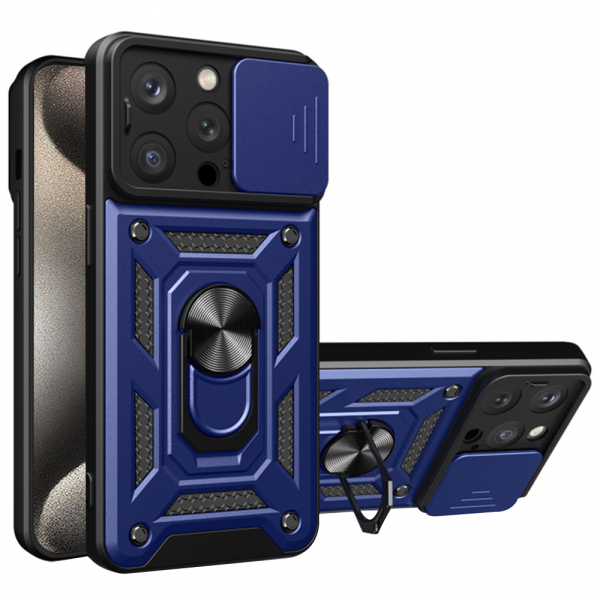 Husa pentru Apple iPhone 15 Pro, Techsuit, CamShield, Albastra