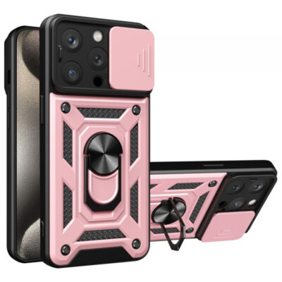 Husa pentru Apple iPhone 15 Pro, Techsuit, CamShield, Roz
