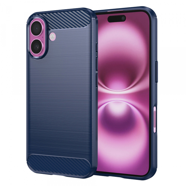 Husa pentru Apple iPhone 16 Plus, Techsuit, Carbon, Albastra