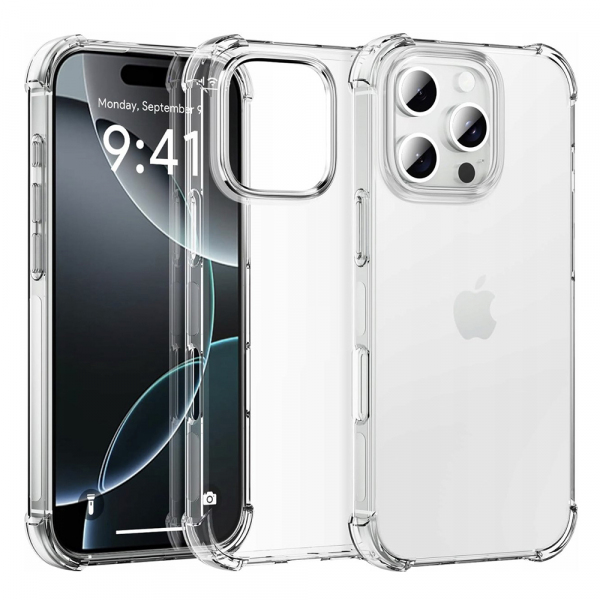 Husa pentru Apple iPhone 16 Pro Max, Techsuit, Shockproof Clear (Big Lens Hole), Transparenta