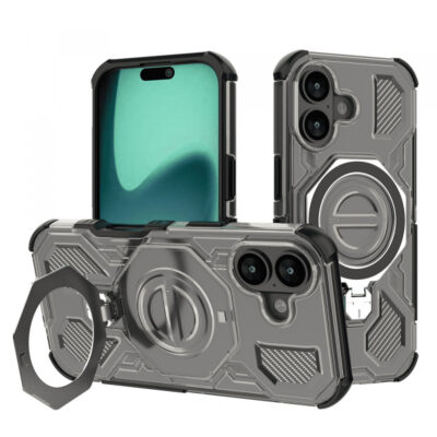 Husa pentru Apple iPhone 16, Techsuit, Carbon Shield Pro, Fumurie