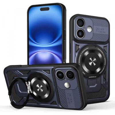 Husa pentru Apple iPhone 16, Techsuit, RuggedCam, Albastra