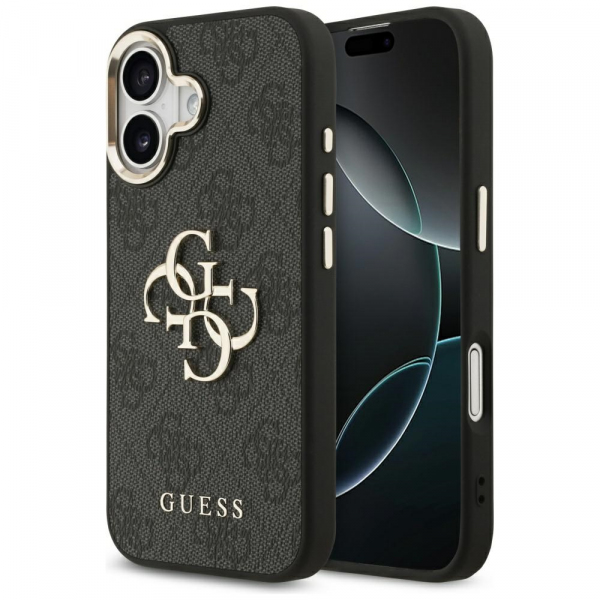 Husa pentru Apple iPhone 17, Guess, Big 4G Logo Classic, Neagra Aurie
