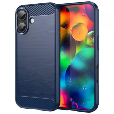 Husa pentru Apple iPhone 17, Techsuit, Carbon, Albastra