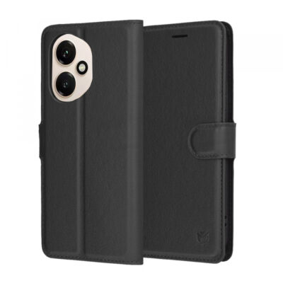 Husa pentru Honor 400, Techsuit, Leather Folio, Neagra