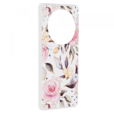 Husa pentru Honor Magic6 Lite, Techsuit, Marble, Alba