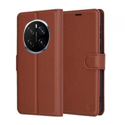 Husa pentru Honor Magic7 Pro, Techsuit, Leather Folio, Maro