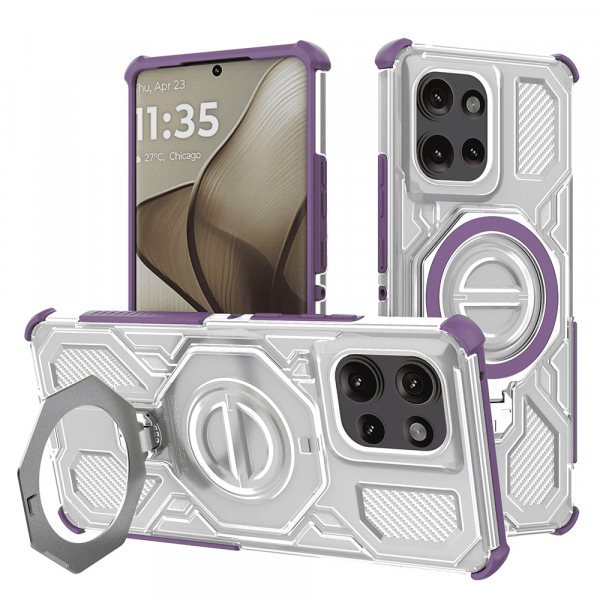 Husa pentru Motorola Edge 50, Techsuit, Carbon Shield Pro, Mov