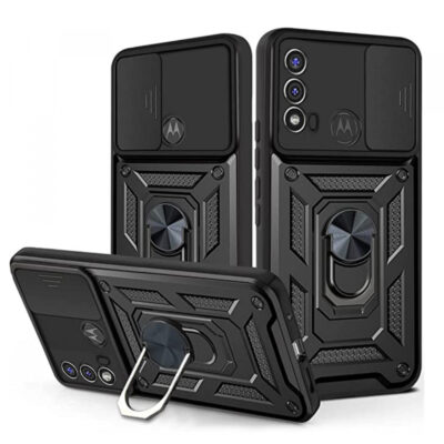 Husa pentru Motorola Moto E40 / E30 / E20, Techsuit, CamShield, Neagra