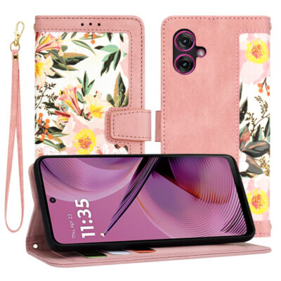 Husa pentru Motorola Moto G55, Techsuit, FlipCraft, Roz
