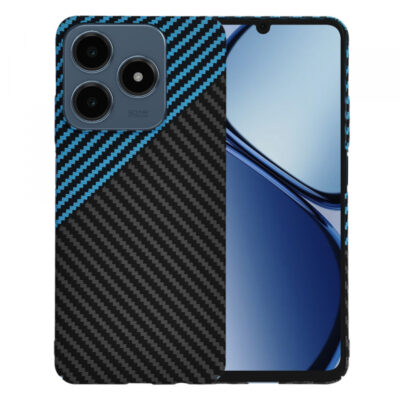 Husa pentru Realme C63 / C61, Techsuit, Carbonite FiberShell, Neagra Bleu