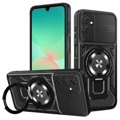 Husa pentru Samsung Galaxy A26 A266, Techsuit, RuggedCam, Neagra