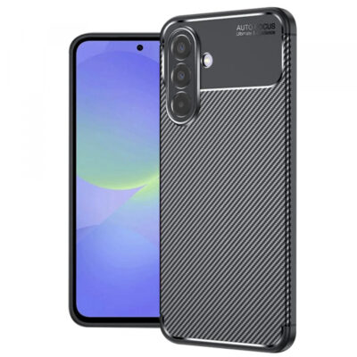 Husa pentru Samsung Galaxy A36 A366, Techsuit, CarbonFiber, Neagra