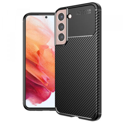 Husa pentru Samsung Galaxy S21 5G G991, Techsuit, CarbonFiber, Neagra