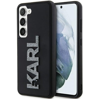 Husa pentru Samsung Galaxy S24 S921, Karl Lagerfeld, 3D Rubber Glitter Logo, Neagra