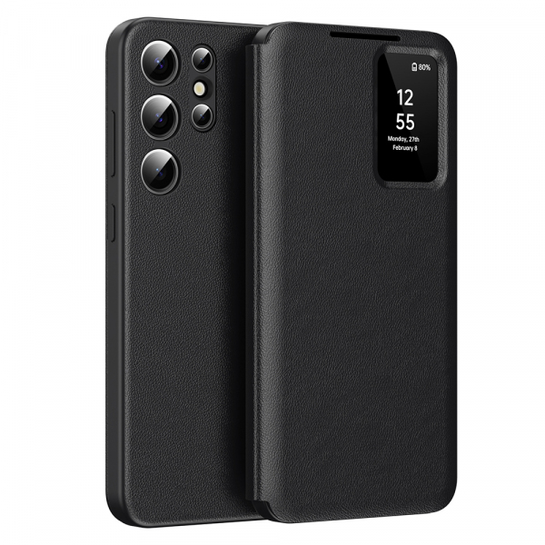 Husa pentru Samsung Galaxy S24 Ultra S928, Techsuit, SmartView, Neagra