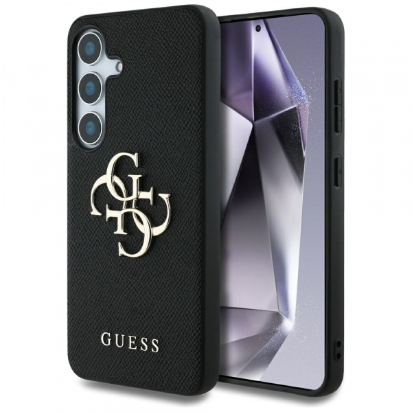 Husa pentru Samsung Galaxy S25 S931, Guess, 4G Grained Big and Classic Logo, Neagra