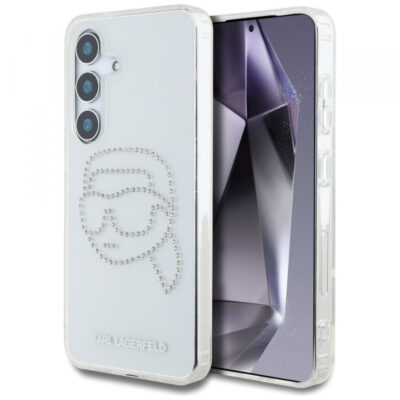 Husa pentru Samsung Galaxy S25 S931, Karl Lagerfeld, IML Rhinestones Karl’s Head, Transparenta