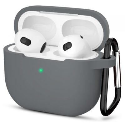 Husa Techsuit Silicone pentru Apple AirPods 3, Gri