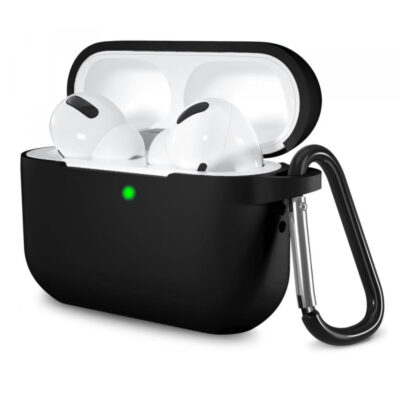 Husa Techsuit Silicone pentru Apple AirPods Pro Series, Neagra