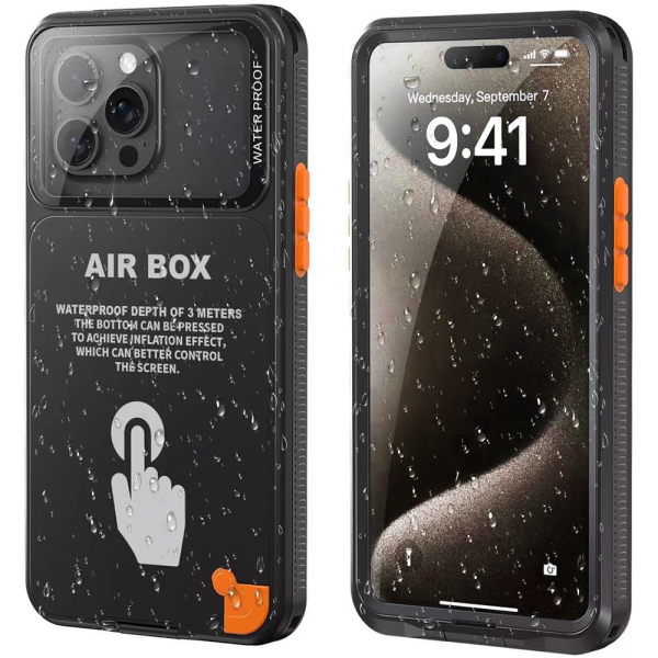 Husa Universala Waterproof pentru Telefon max. 6.7inch, ShellBox, AirBox, Neagra