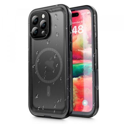 Husa Waterproof pentru Apple iPhone 16 Pro Max, ShellBox, Neagra