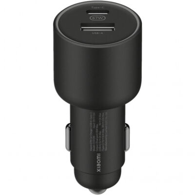 Incarcator Auto Xiaomi GaN, 67W, 3A, 1 x USB-A – 1 x USB-C, Negru BHR6814GL