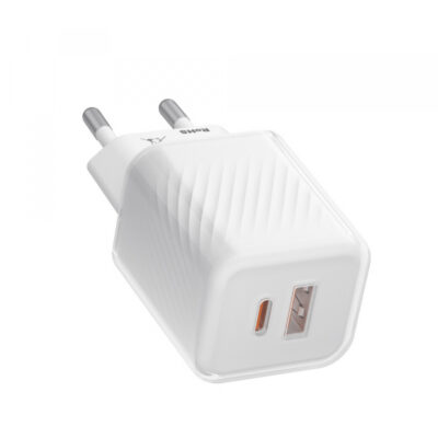 Incarcator Retea Blueo, 35W, 3A, 1 x USB-A – 1 x USB-C, Alb