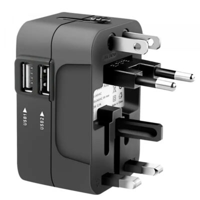 Incarcator Retea Techsuit HHT202 Travel, 10W, 2A, 2 x USB-A, Negru