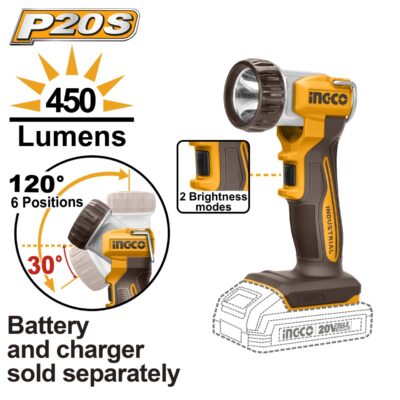 Lanterna 20V 450 Lumeni INGCO CWLI2058