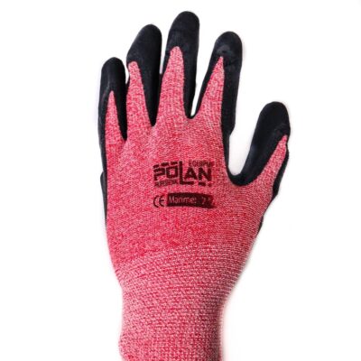 Manusi Cauciucate Poland Negru/Rosu Nr.8 S/M