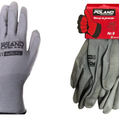 Manusi Cauciucate Poland PU Nr.9 L Gri