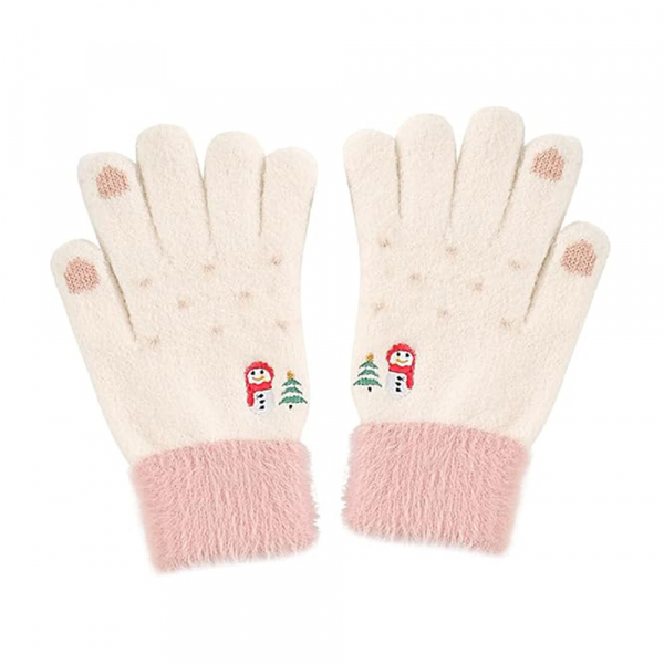 Manusi De Iarna Tactile Dama Techsuit ST0011, Marime 17cm, Albe