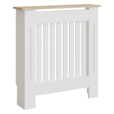 Masca pentru Calorifer ECO-S 78 cm, MDF Vopsit de 18 mm Lame Verticale, Maro/Alb – Default Title