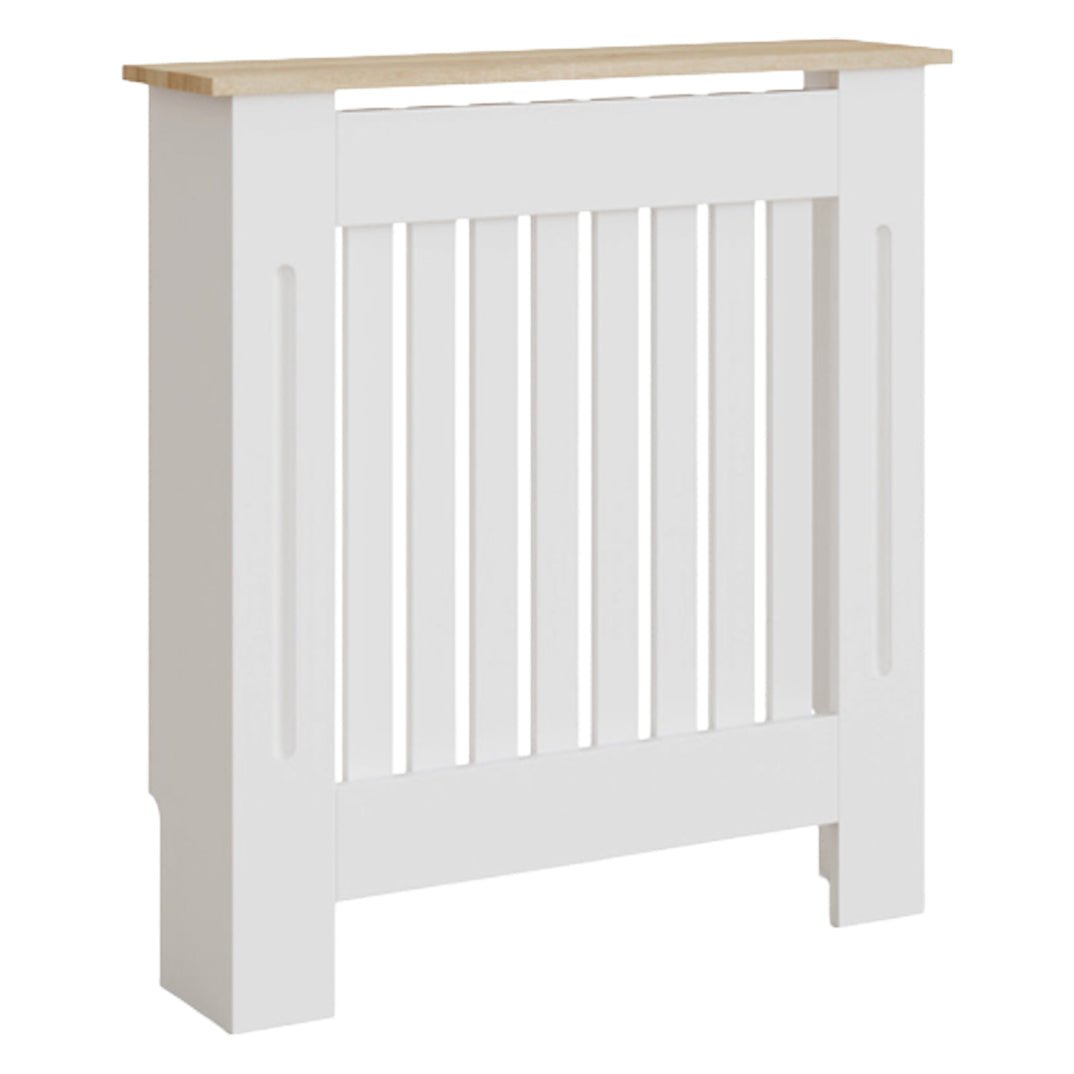Masca pentru Calorifer ECO-S 78 cm, MDF Vopsit de 18 mm Lame Verticale, Maro/Alb – Default Title