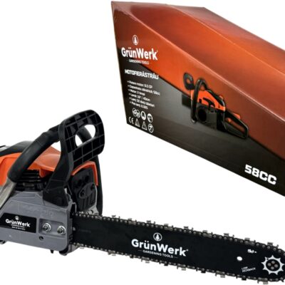 Motofierastrau 8.5HP 58cc Lama 40cm Profesional pentru Taiere Lemn Motor 2 Timpi GrunWerk