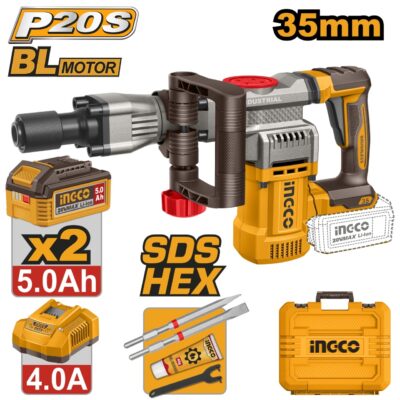 Picamer 20V SDS-HEX 35mm cu 2 Acumulatori 5Ah INGCO CDBLI203582E