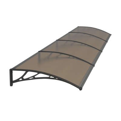 RESIGILAT  Copertină PREMIUM 400×120 cm, placă 6 mm dintr-o bucată – Negru/Bronz – Negru/Bronz