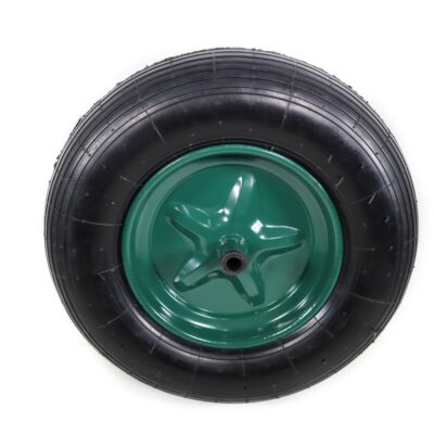 Roata roaba 350-8 cu bucsa plastic 4 pliuri, diametru 36.5cm, roata carucior rezistenta pentru constructii si gradina