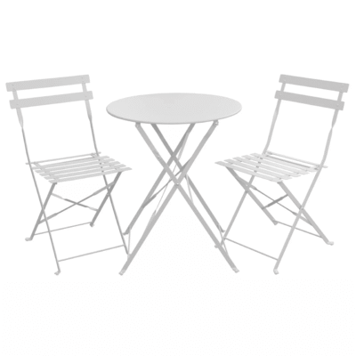 Set Bistro Flair – masă și 2 scaune din oțel vopsit – Gri deschis (Cool Grey) – Default Title