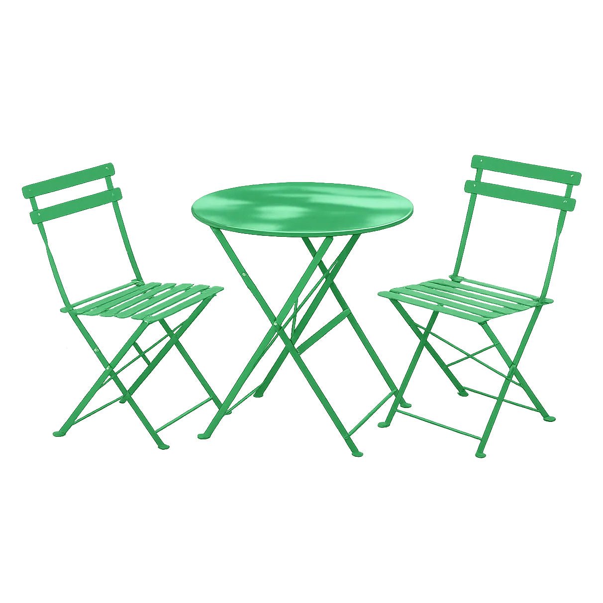 Set Bistro Flair – masă și 2 scaune din oțel vopsit – Verde – Default Title