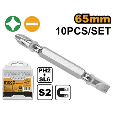 Set Biti PH2+SL6 Lung Combinat + – 10buc INGCO SDB21HL133