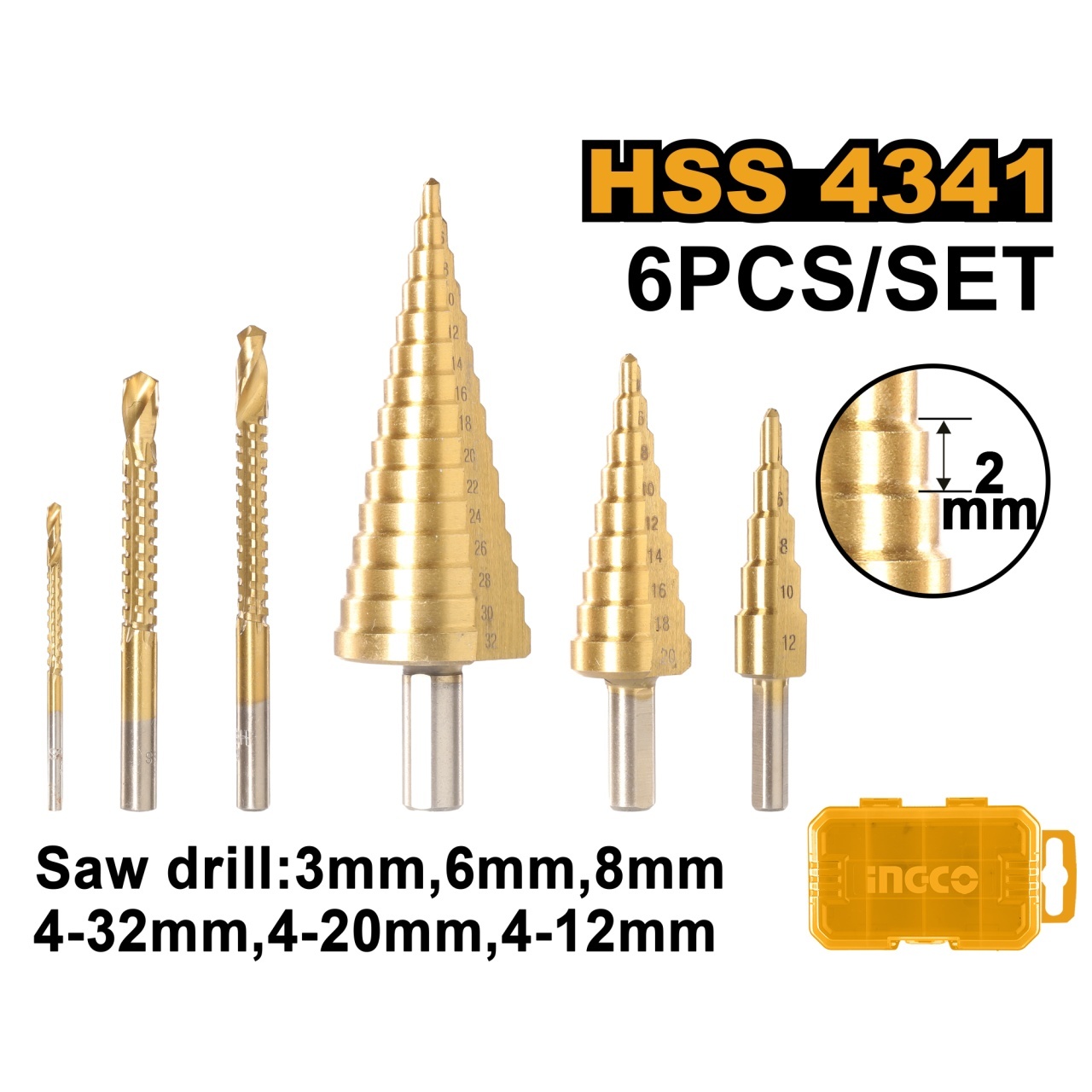 Set Burghie Conice 6buc INGCO AKSDS2061