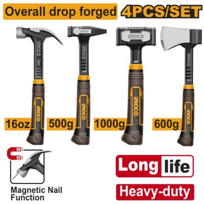 Set de Ciocan si Secure 4buc Profesional INGCO HCH9004L